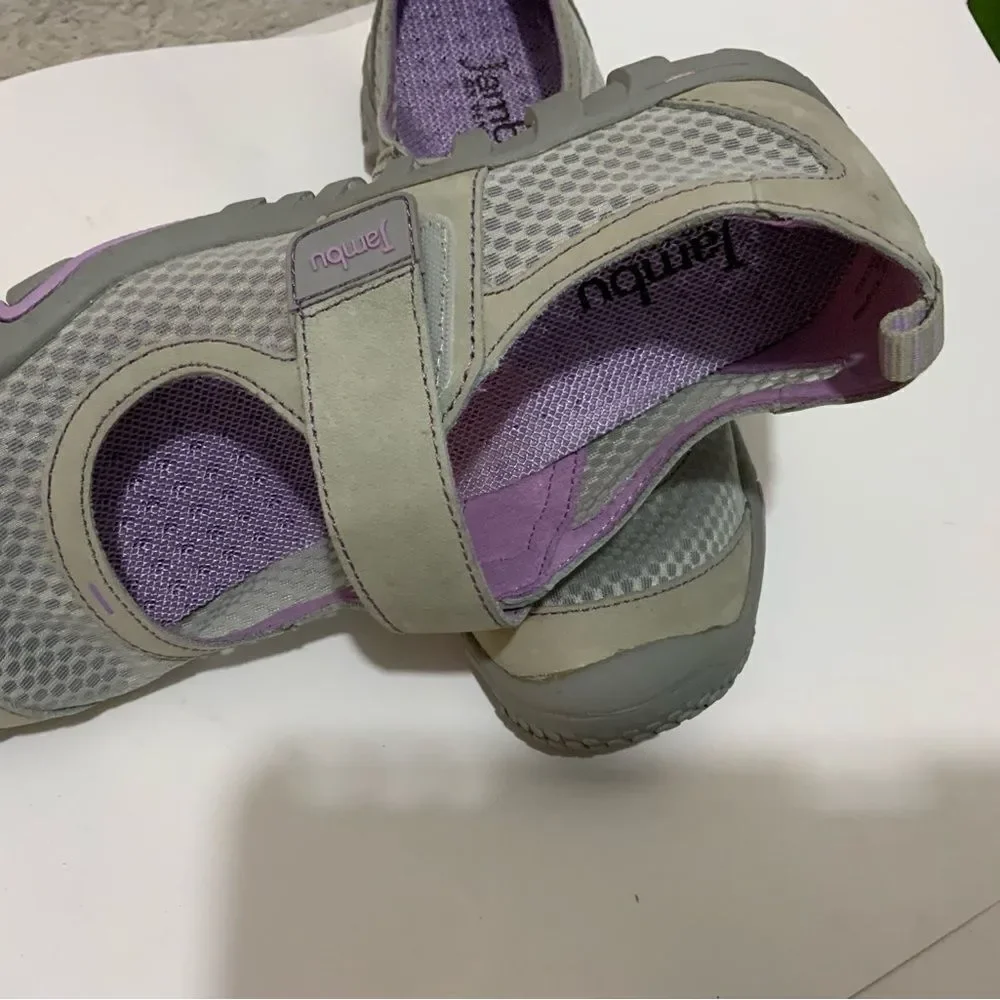 NEW Womens Jambu Pathfinder Mary Jane Shoes Light Gray Purple Retail $99